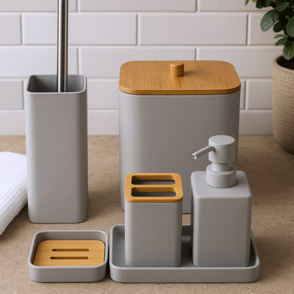 Ceramic Dispenser and Vanity Set
